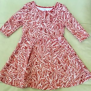 Girls Candy Cane Christmas Dress Size 7/8 Medium